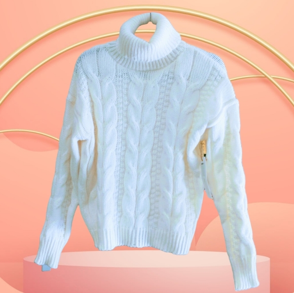 NWT Woven Heart Knit Turtleneck Sweater - Picture 3 of 10